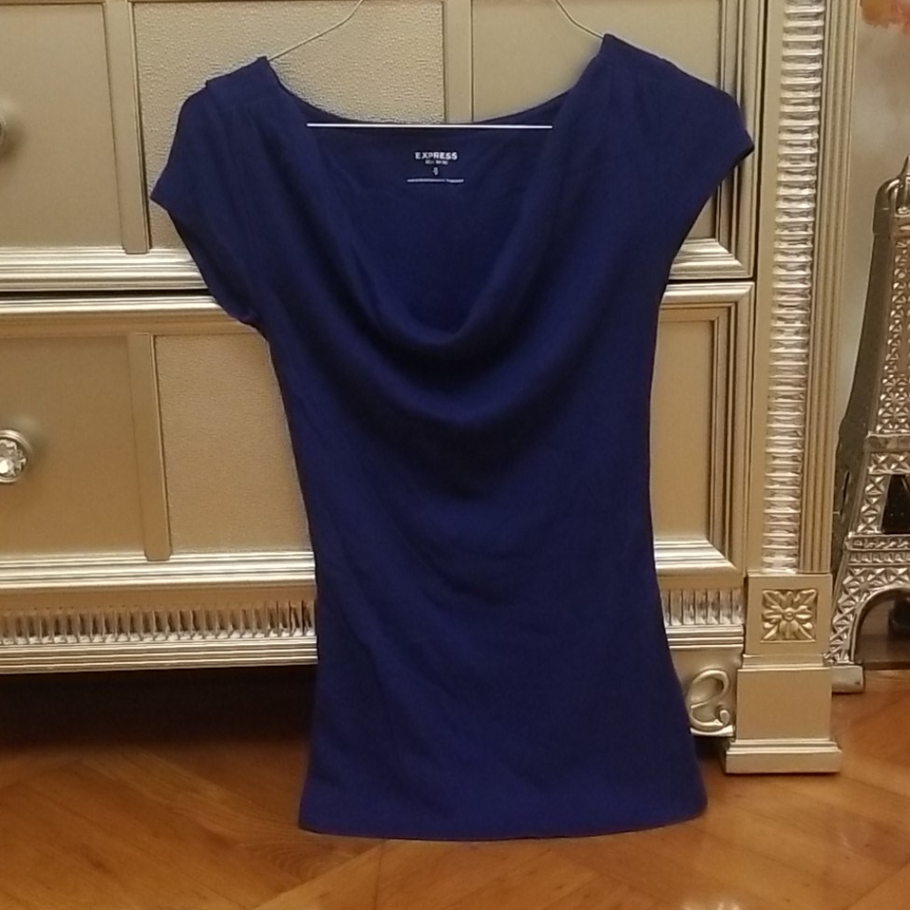 Cowl Neck Short Sleeve